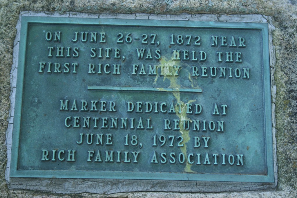 Rich Reunion Memorial Plaque